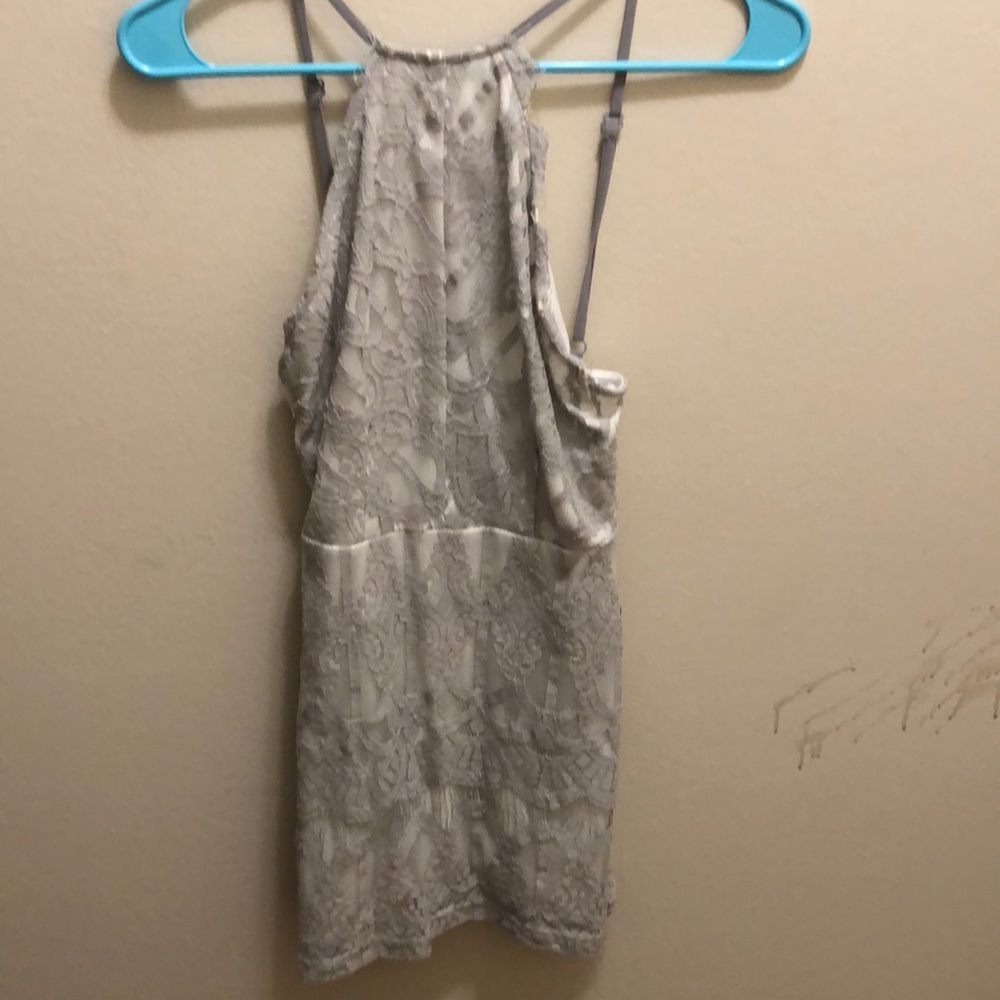 Missguided Grey Lace Bodycon Dress